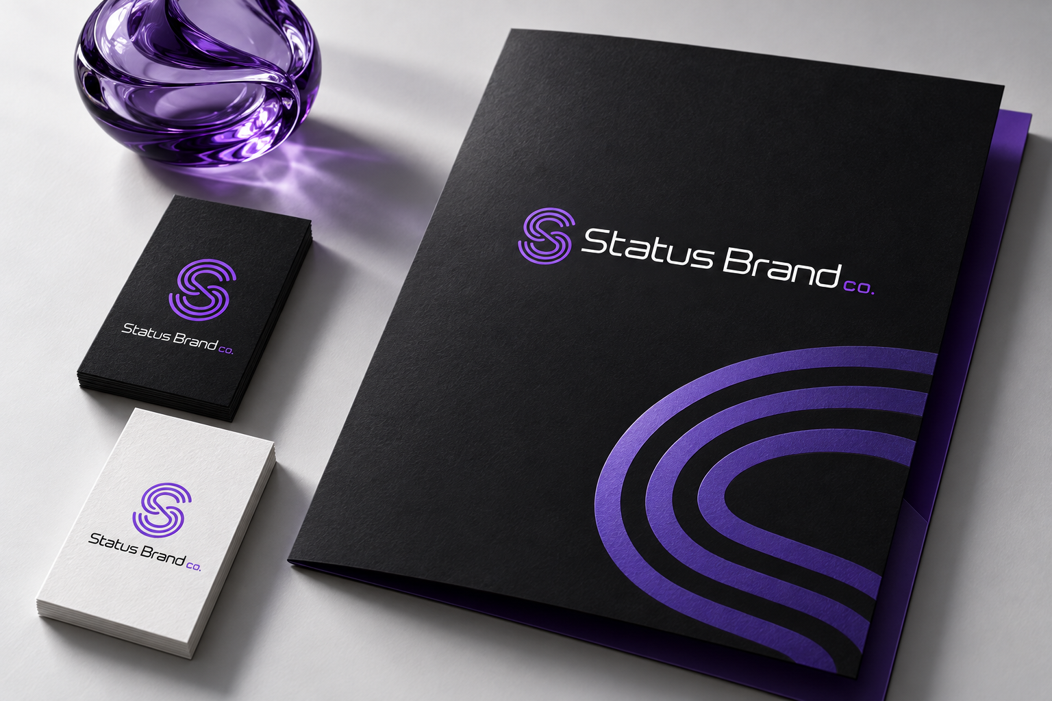 Apresentação conceitual da identidade Status Brand